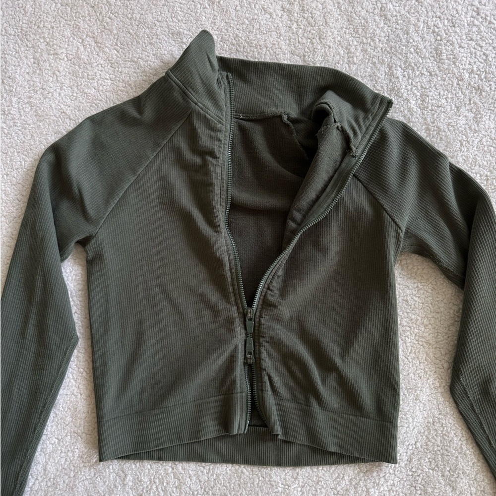 Fabletics Green Cropped Jacket - image 4